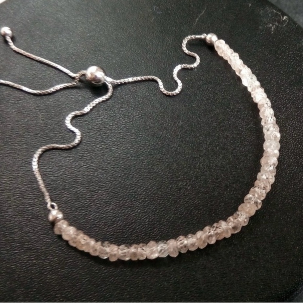 Rare Untreated Madagascar Zircon on Adjustable Sterling Bracelet